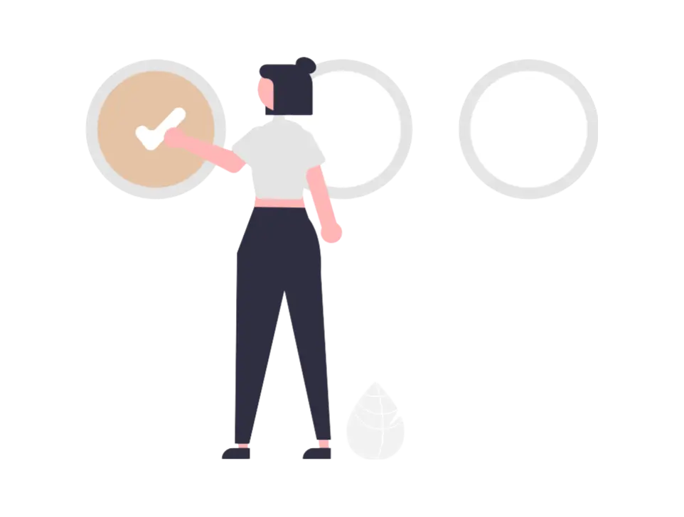 Dessin d'une femme cochant les étapes pour nos services - Media Boost Dessin d'une femme cochant les étapes pour nos services - Media Boost